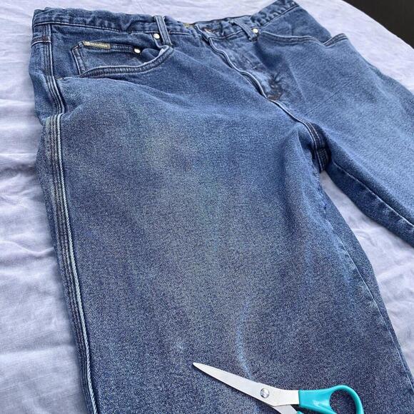 BC Clothing Mens Fleece Lined Medium Wash Blue Jeans Straight Leg 40x30 READ​​ - Picture 10 of 12